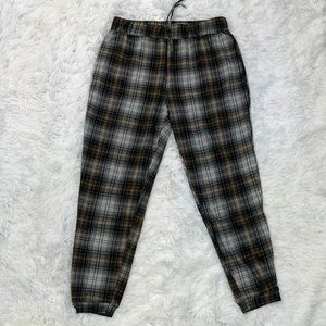 Messini, Plaid Loose Fit Pants Size: L